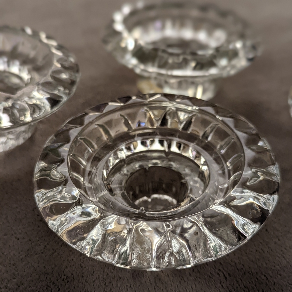 Vintage PASARI Indonesia Pressed Glass TAPER or TEA LIGHT CANDLE Reversible